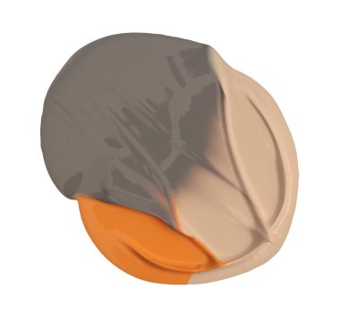 Sanat yağı, akrilik mürekkep lekesi şekilli element. Soyut rahatlama dokusu beyaz arkaplandaki troke lekesini fırçalar.