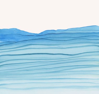 Akrilik, mürekkepli suluboya el akış lekesi fırça darbesi çizgisi dalga boyası çizimi. Mavi turkuaz renk duvar dokusu arkaplanı.