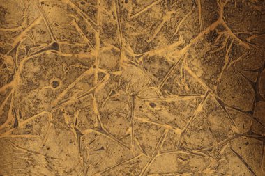 Craquelure scratch grain texture painting crumpled wall background. Abstract Gold, bronze, black color. clipart