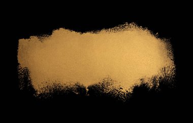 Altın, bronz grunge desenli kumaş mürekkebi, akrilik lekeli fırça fırçaları siyah lekeler. Soyut arkaplan.