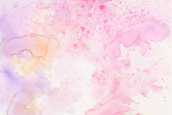 Чернила акварелью ручной работы пятна потока дыма пятна на мокром бумажном фоне текстуры. Цвета Pink Pastel.