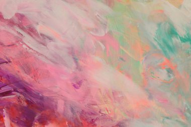 Art Suluboya, akrilik fırça darbesi lekeli boya duvarı. Soyut doku pastel neon renkli arkaplan.