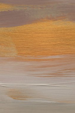 Modern yağ ve akrilik lekeli duvar boyası. Soyut doku altın, bronz renk fırça darbesi arka plan. 