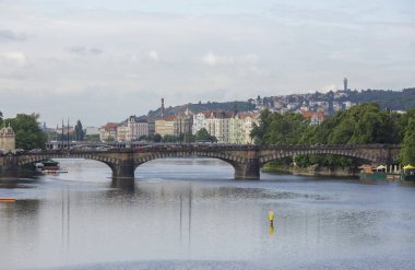 Prag 'ın merkezindeki eski kentin köprüsüne bakın, Çek Cumhuriyeti' nin başkenti, Avrupa