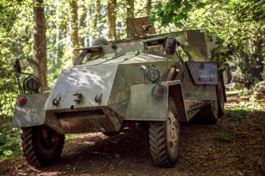 Ormandaki eski askeri tank.