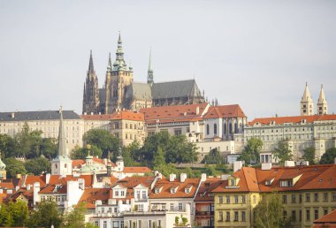 the old town of Prague, view on Prague Castle. Residence of president and St. Vitus Cathedral