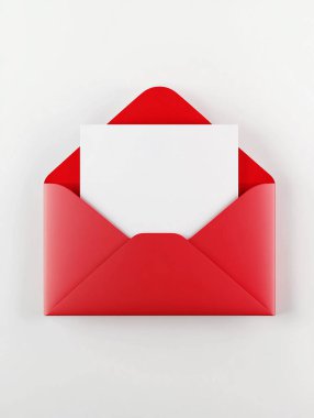 boş kağıtlı kırmızı zarf