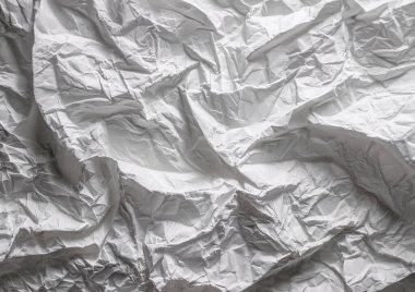 Buruşmuş beyaz kağıt dokusu arkaplanı