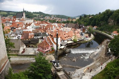 Czech cumhuriyetindeki eski Cesky Krumlov şehri - Avrupa