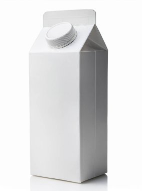 white milk carton isolated on white background
