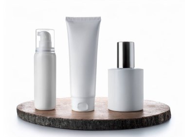 cosmetic set with blank white background