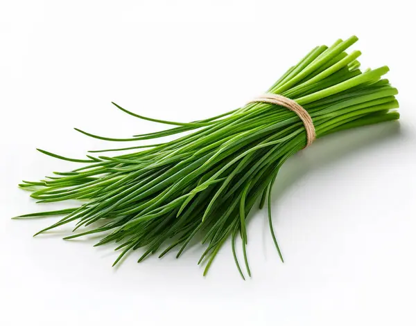 green fresh chive isolated on white background