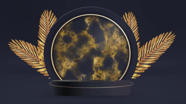 Pedestal Podium Golden Background — Wideo stockowe