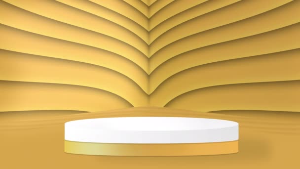 Golden Waving Podium Stage Copy Space — Wideo stockowe
