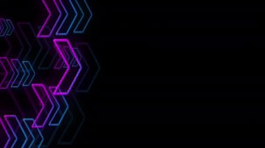 Neon arrows space background with copy space