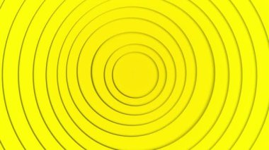 Dynamic yellow circle background circular frames with gentle pulsing motion and space in the centre for titles, text or logos