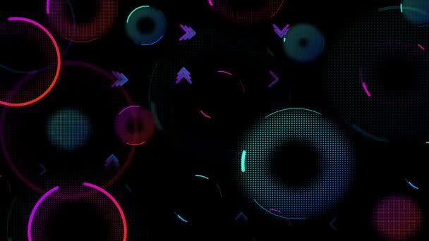 Animation Dynamic Move Neon Arrows Space Background — Vídeo de Stock