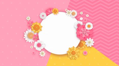 Renkli animasyon çiçeklerinin kozmetik arka planı ücretsiz kopyalanmış 3D rengarenk çiçeklerin renklendirme arkaplanı ücretsiz kopya alanı