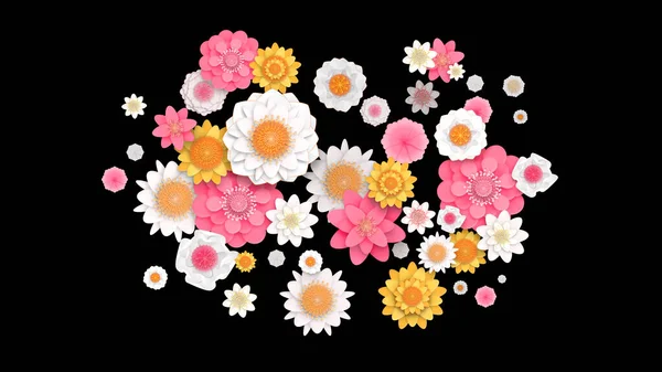 Rendering Hintergrund Von Bunten Blumen Mit Freiem Kopierplatz Kosmetik Hintergrund Stockfoto