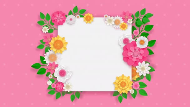 Rendering Background Colourful Flowers Free Copy Space Cosmetics Background Colorful — Stock Video