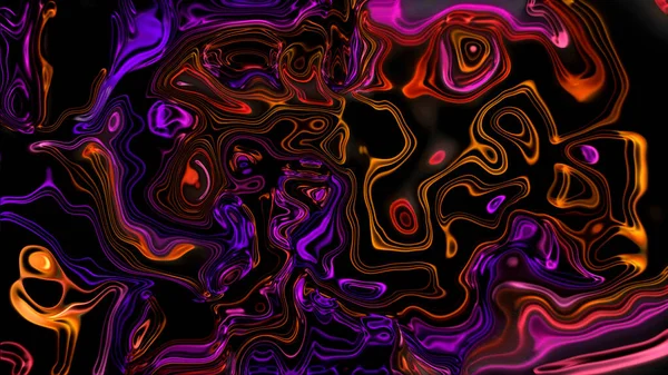 Rendering Raum Flüssigkeit Welle Flüssigkeit Neon Multicolour Splash Hintergrund Holographie Stockbild