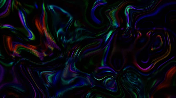 Vykreslování Tmavé Vesmírné Vlny Tekuté Neon Tmavé Vícebarevné Postříkání Pozadí — Stock fotografie