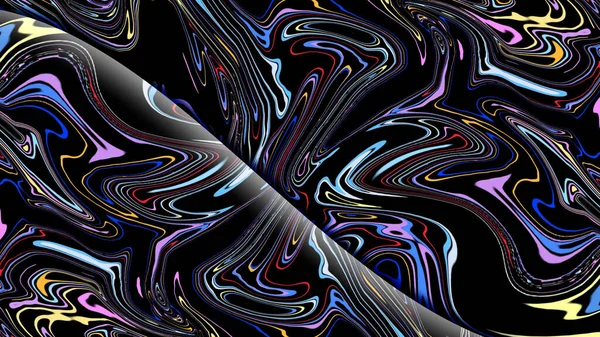 輝く多色波を持つ抽象的な背景 光沢のある移動線のデザイン要素 現代のグラデーション滑らかな波線 宇宙技術とインターネットの未来技術の概念 — ストック写真