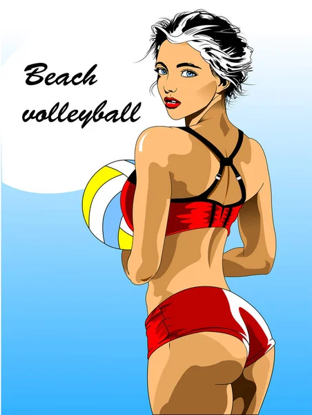 Volleyball Player Beach Jumping Hits Ball Fitness Training Concept — Stock Photo, Image