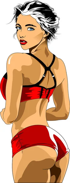 Beautiful Woman Tracksuit Sports Fitness Activities Vector Illustration — Stock Photo, Image