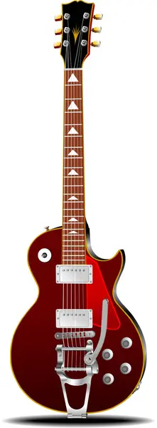 Guitare Rouge Illustration Vectorielle Art Clip — Photo
