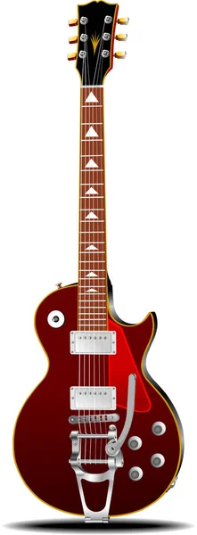 Guitarra Roja Vector Ilustración Arte Clip — Vector de stock