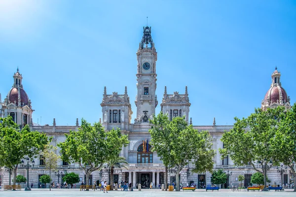 Valencijská Radnice Slunečného Letního Dne Španělsko — Stock fotografie