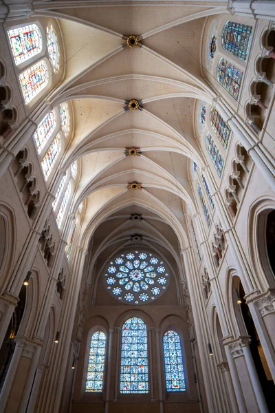 Kathedraal Van Chartres Oriëntatiepunt Frankrijk Gotische Architectuur Interieur Van Het — Stockfoto