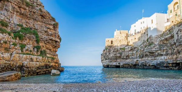 Polignano Mare Puglia Italya Cala Paura Körfezi Nde Günbatımı Lama — Stok fotoğraf