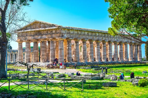 Tempel Van Athena Beroemde Paestum Archeologische Unesco World Heritage Site — Stockfoto