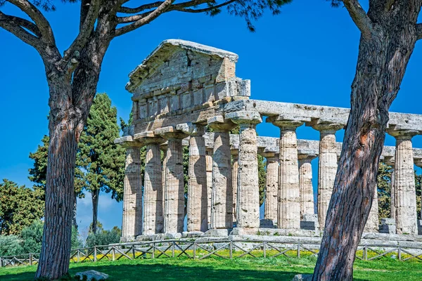 Tempel Van Athena Beroemde Paestum Archeologische Unesco World Heritage Site — Stockfoto