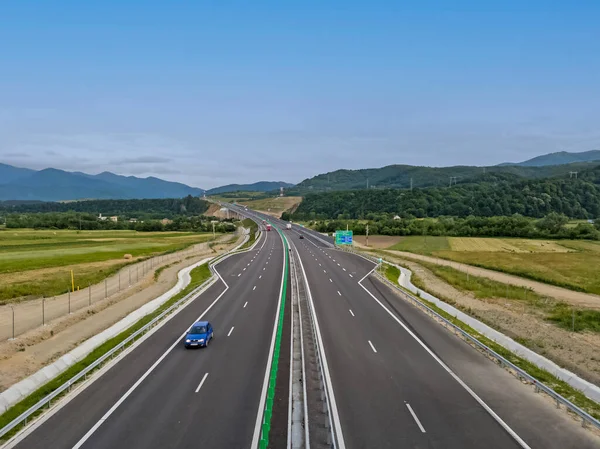 Autopista Rumania Condado Sibiu Cerca Del Nodo Boita Talmaciu Olt —  Fotos de Stock