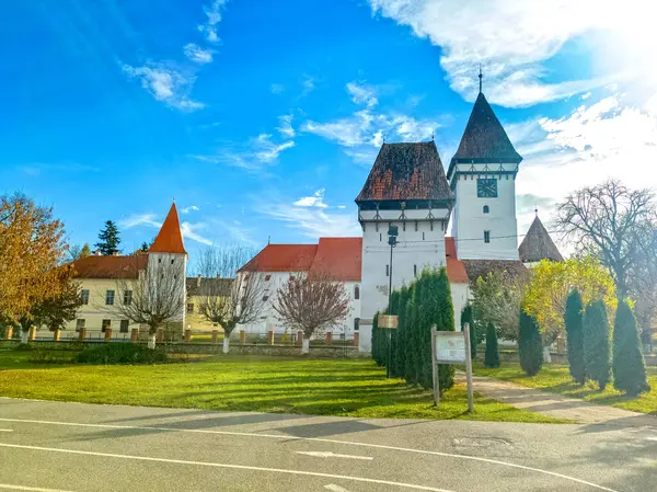 Iglesia Fortificada Ciudad Agnita Condado Sibiu Transilvania Rumania —  Fotos de Stock