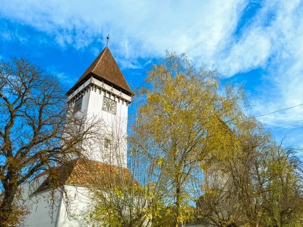 Iglesia Fortificada Ciudad Agnita Condado Sibiu Transilvania Rumania Imagen de stock