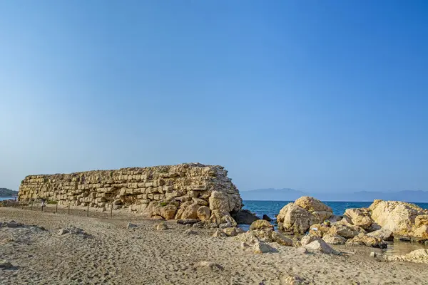 Sant Marti Empuries Escala Playa Costa Brava Cataluña España Ruinas Imagen de archivo