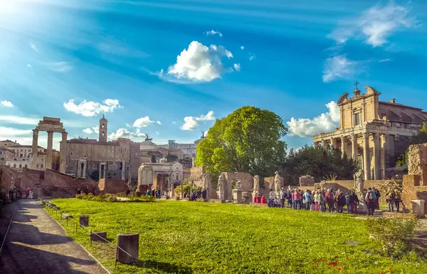 stock image Rome, Italy - Roman forum from House of the Vestals