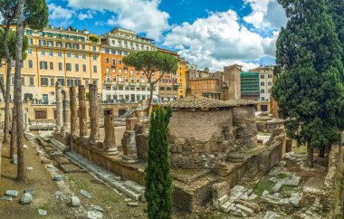 Roma, İtalya 'daki Largo di Torre Arjantin Meydanı' nda dört Roma Cumhuriyetçi tapınağı ve antik kampüs Martius Tiyatrosu 'nun kalıntıları var.