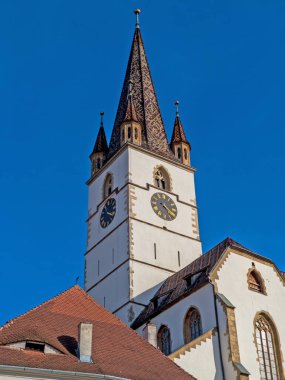 XIV. yüzyıl Sibiu, Transilvanya, Romanya, Gotik lutheran Katedrali'nin