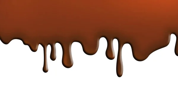 chocolate sauce or melted chocolate dripping down from the top of the page onto a white background