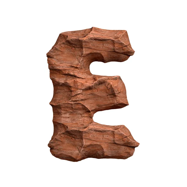Desert Sandstone Letter Large Red Rock Font Isolated White Background — Stock Photo, Image