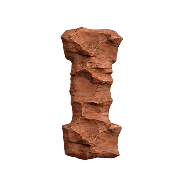 Desert Sandstone Letter Uppercase Red Rock Font Isolated White Background — Fotografia de Stock