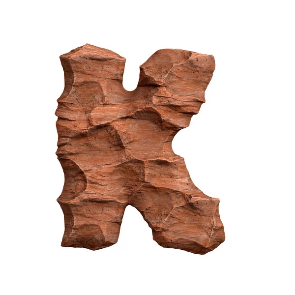 Desert Sandstone Letter Large Red Rock Font Isolated White Background — Stock Photo, Image