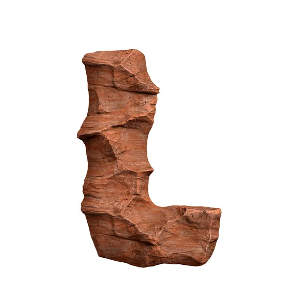 Desert Sandstone Letter Uppercase Red Rock Fonte Isolada Fundo Branco — Fotografia de Stock