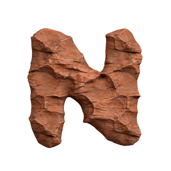 Desert Sandstone Letter Uppercase Red Rock Fonte Isolada Fundo Branco — Fotografia de Stock