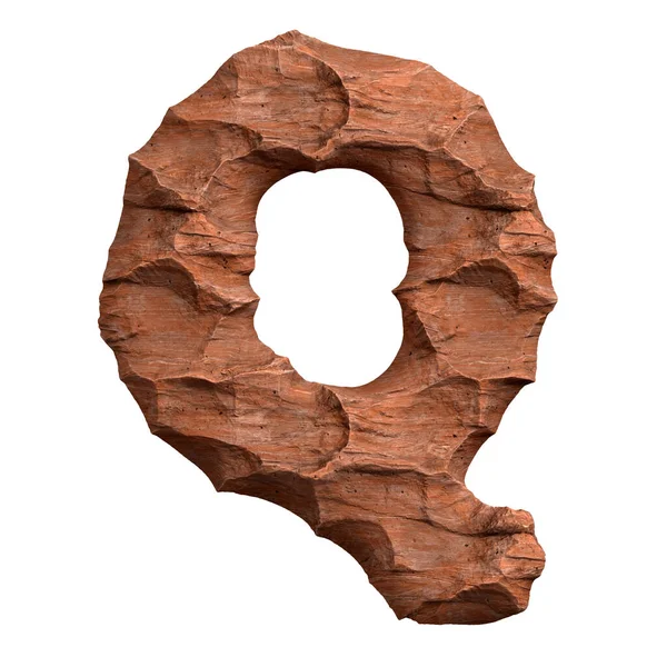 Desert Sandstone Letter Large Red Rock Font Isolated White Background — Stock Fotó